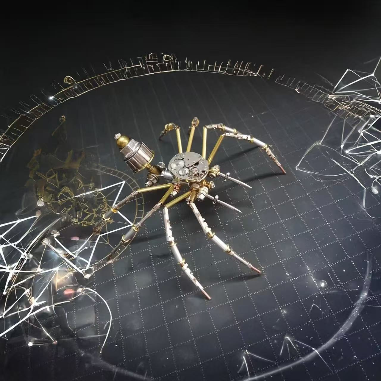 Steampunk Mechanical Watch Movement Spider Model – 3D Precision DIY Puzzle Kit, Creative Handmade Gift & Desk Display
