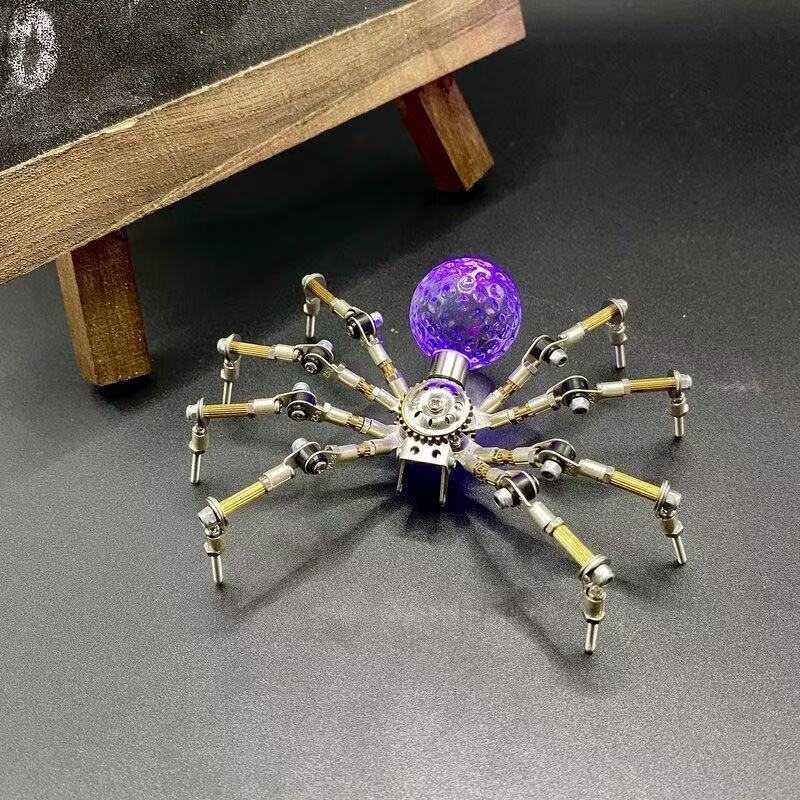 Steampunk Mechanical Spider DIY Kit – Luminous Assembly Model, Handmade Creative Desk Decor Gift