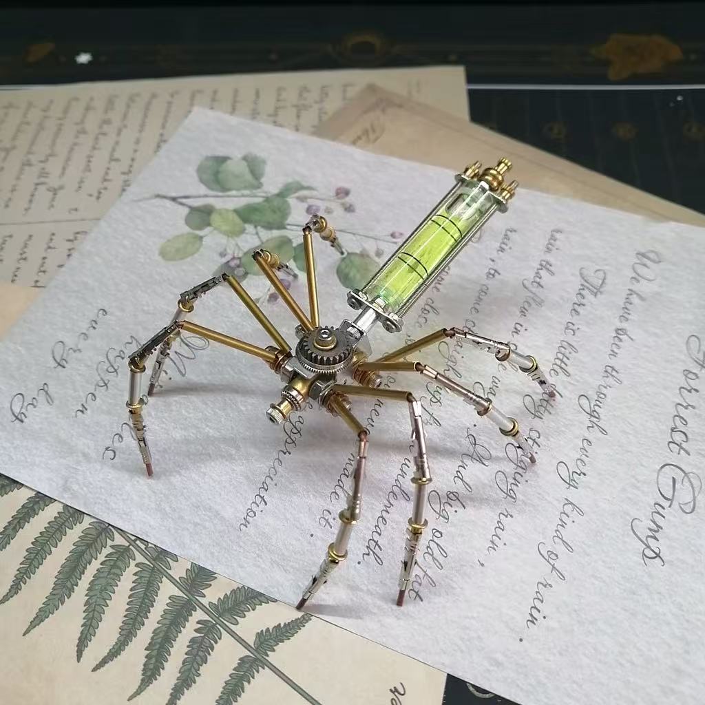 Cyberpunk Mechanical Spider 3D Assembly Model – Creative DIY Handcraft Kit for Kids, STEM Building Toy, Unique Holiday Gift