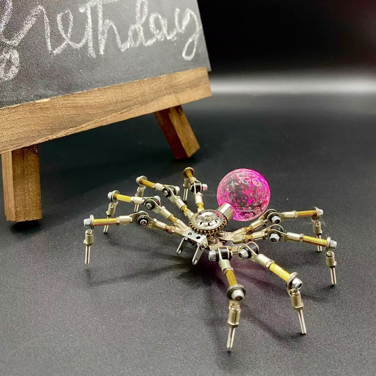 Steampunk Mechanical Spider DIY Kit – Luminous Assembly Model, Handmade Creative Desk Decor Gift