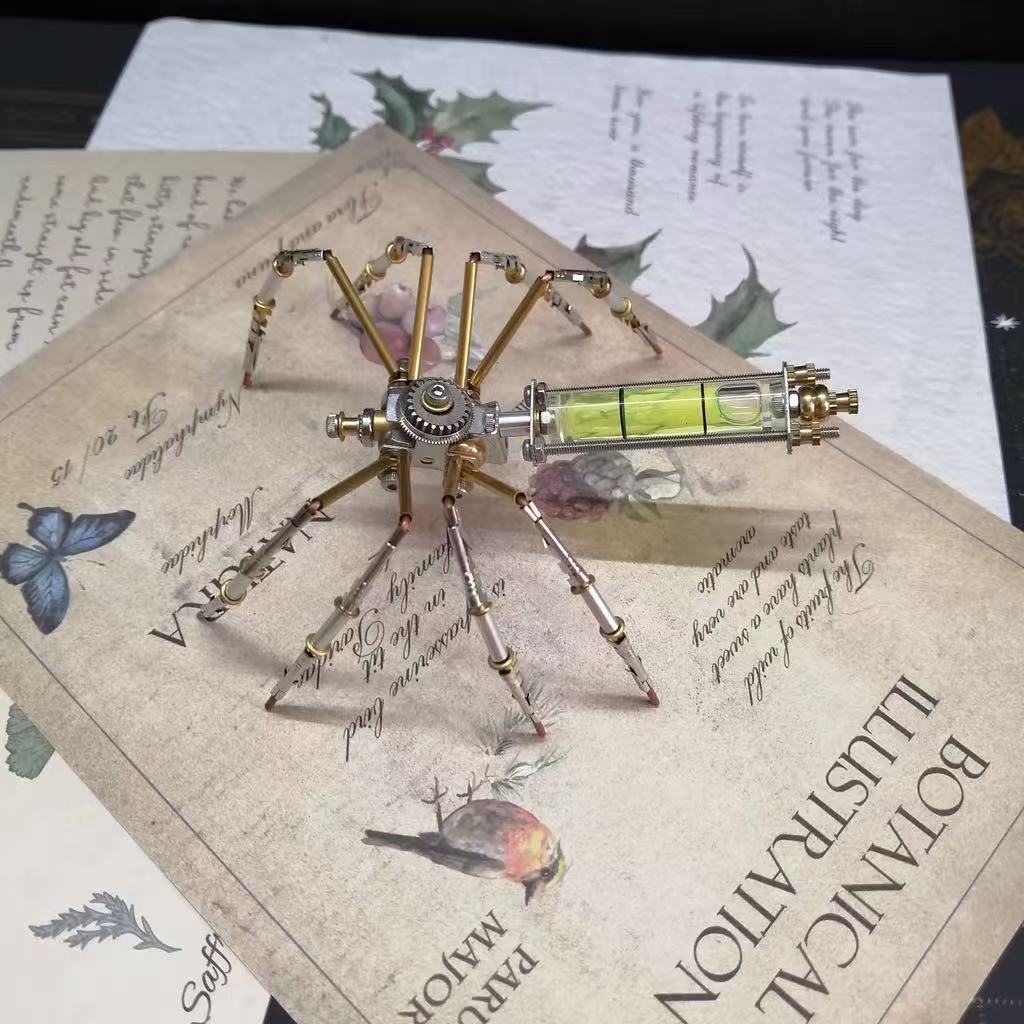 Cyberpunk Mechanical Spider 3D Assembly Model – Creative DIY Handcraft Kit for Kids, STEM Building Toy, Unique Holiday Gift