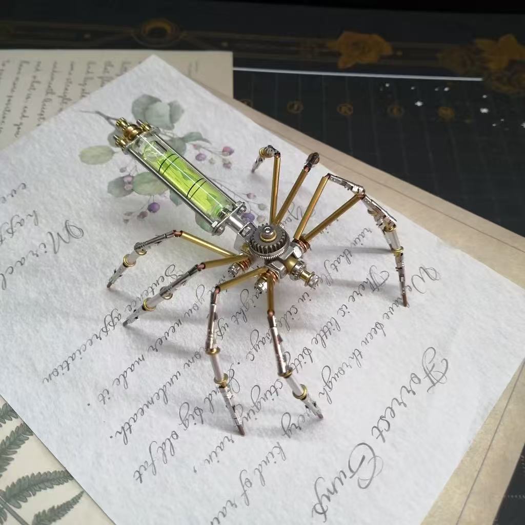 Cyberpunk Mechanical Spider 3D Assembly Model – Creative DIY Handcraft Kit for Kids, STEM Building Toy, Unique Holiday Gift