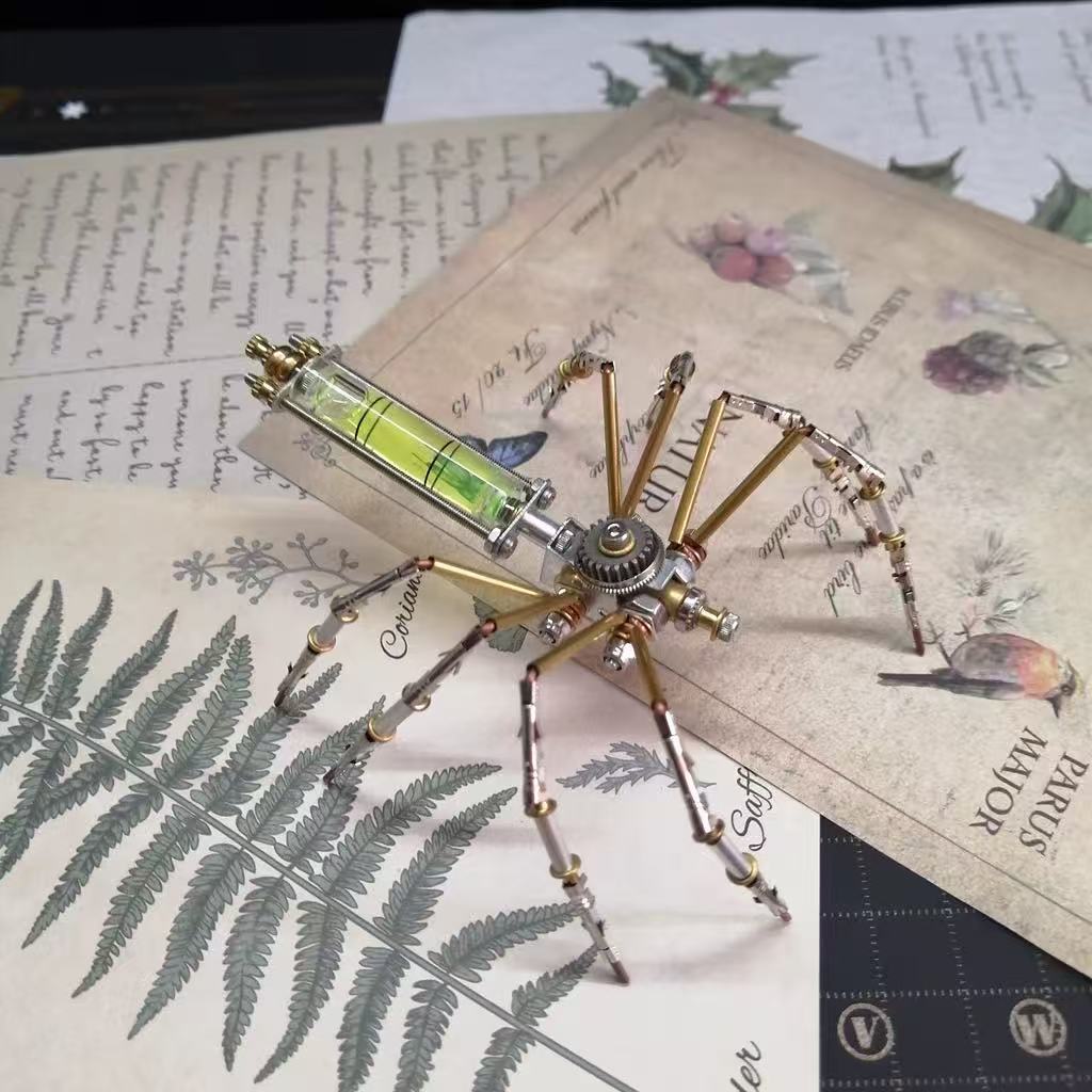 Cyberpunk Mechanical Spider 3D Assembly Model – Creative DIY Handcraft Kit for Kids, STEM Building Toy, Unique Holiday Gift