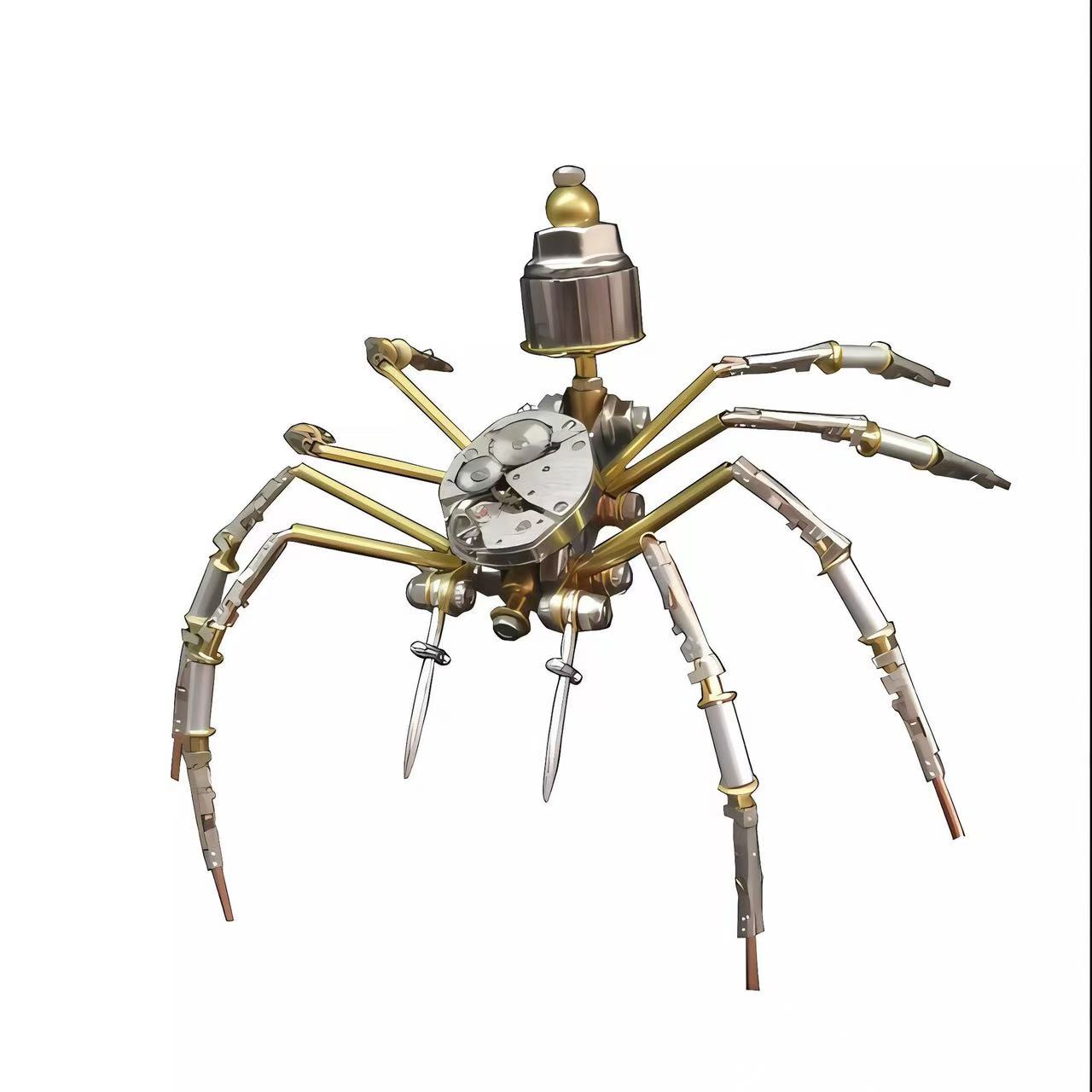 Steampunk Mechanical Watch Movement Spider Model – 3D Precision DIY Puzzle Kit, Creative Handmade Gift & Desk Display
